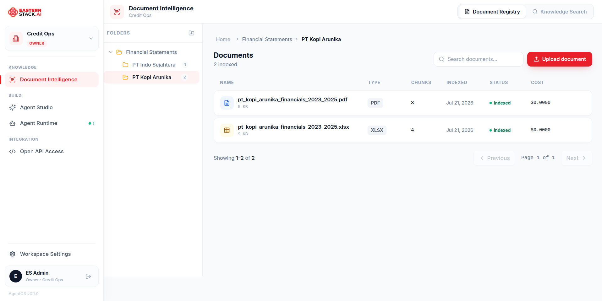 Document Intelligence registry